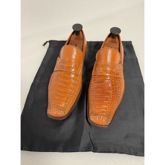 David Eden Shoes Mens Size 9 Alligator Penny Loafer Dress Valentino Sole Exotic main image 11